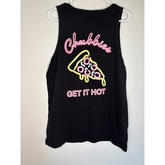 CHUBBIES Get It Hot Tank Top Mens M Pizza Graphic Summer Skies Out Thighs Out - Picture 2 of 7